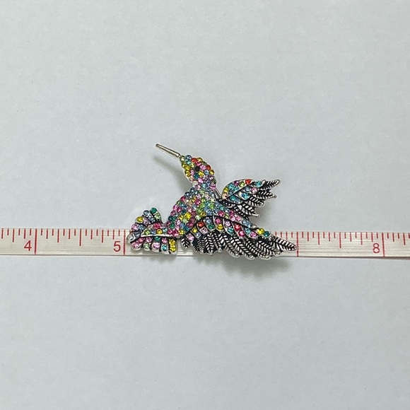 Multi Colored Hummingbird Brooch - Picture 6 of 6